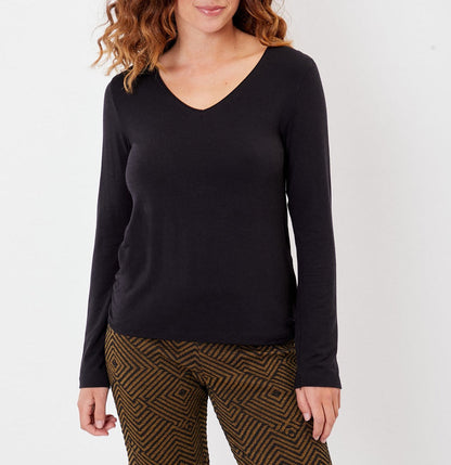 T-shirt fluide col v uni JAIPUR