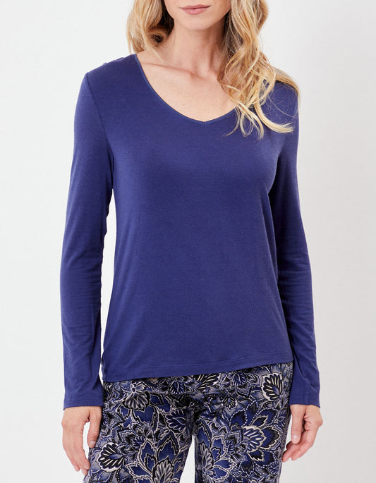 T-shirt fluide col v uni JAIPUR