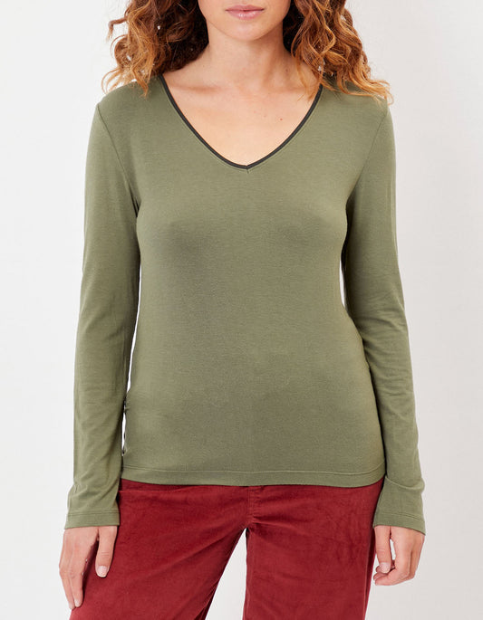 T-shirt fluide col v uni JAIPUR