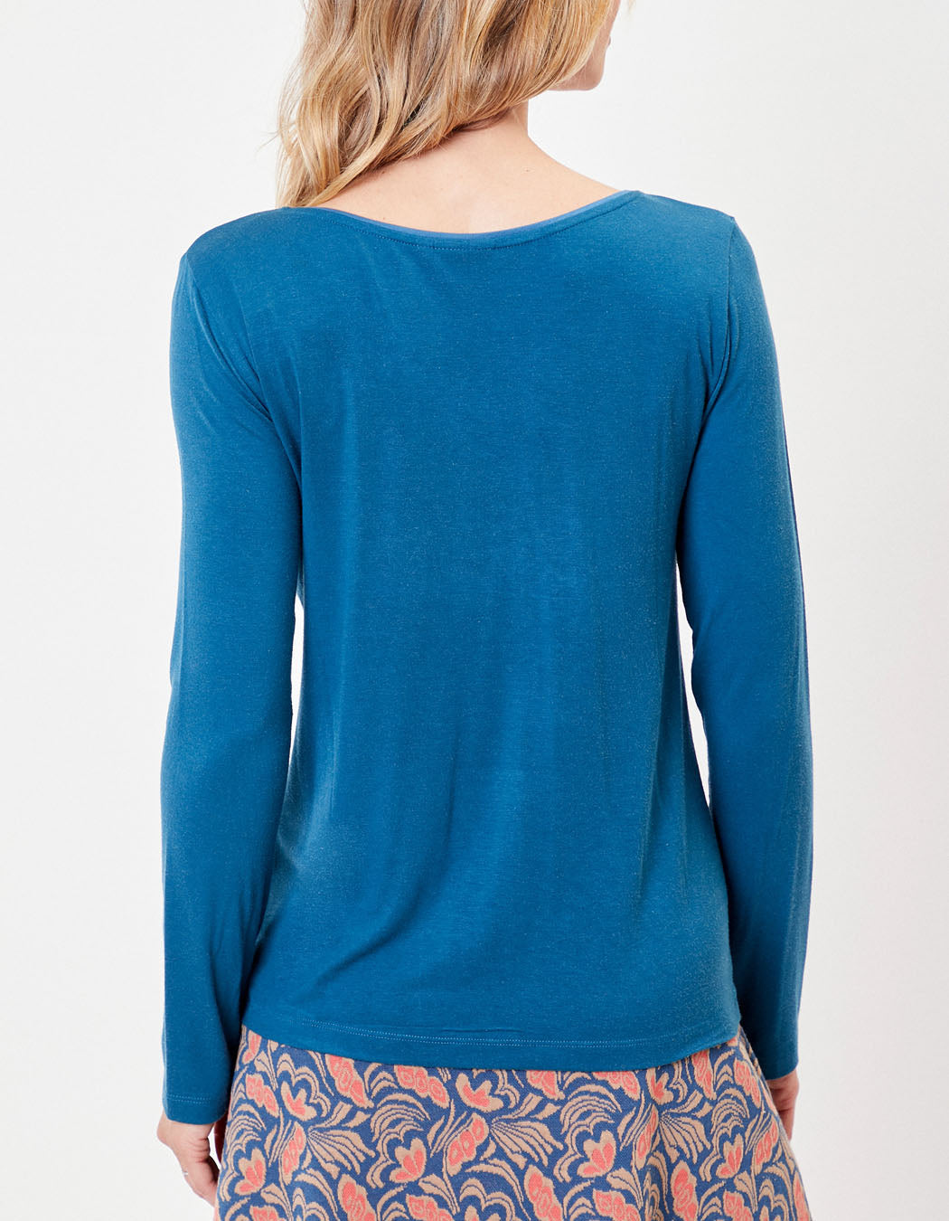 T-shirt fluide col v uni JAIPUR