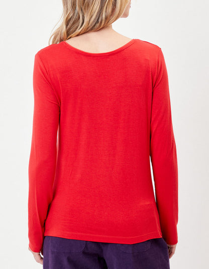 T-shirt fluide col v uni JAIPUR