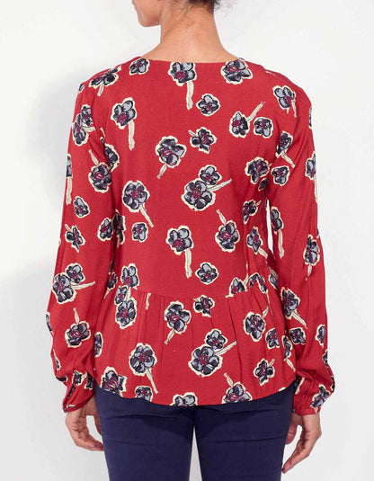 Blouse fluide evasée imprimée AMRITA