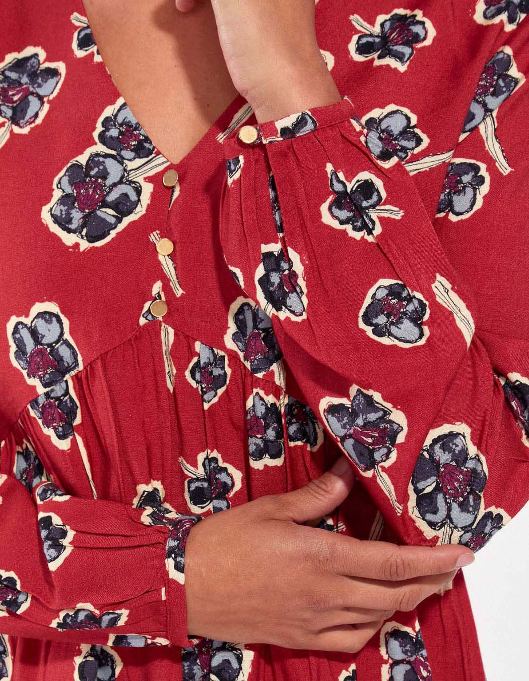 Blouse fluide evasée imprimée AMRITA