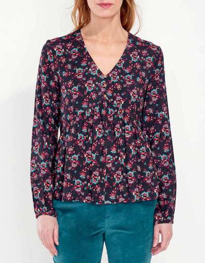 Blouse fluide evasée imprimée AMRITA