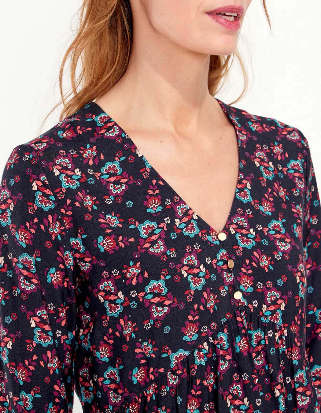 Blouse fluide evasée imprimée AMRITA