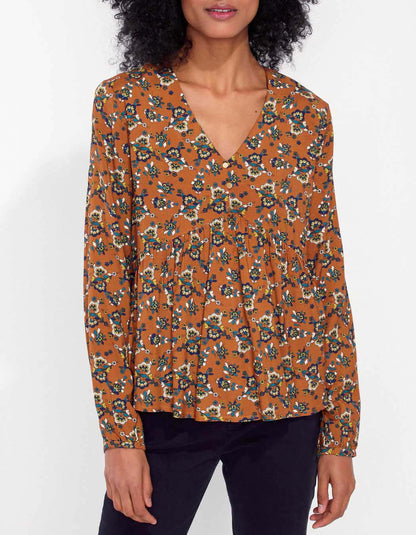 Blouse fluide evasée imprimée AMRITA