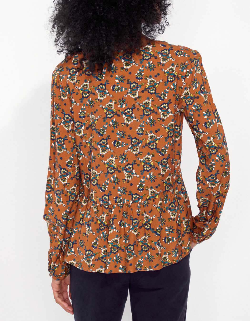 Blouse fluide evasée imprimée AMRITA