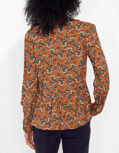 Blouse fluide evasée imprimée AMRITA