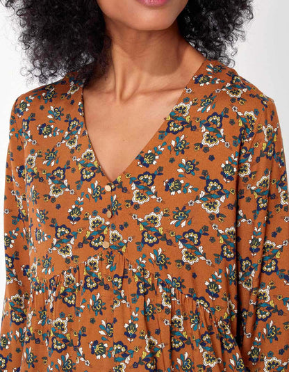 Blouse fluide evasée imprimée AMRITA