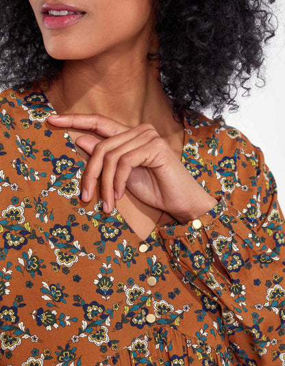 Blouse fluide evasée imprimée AMRITA