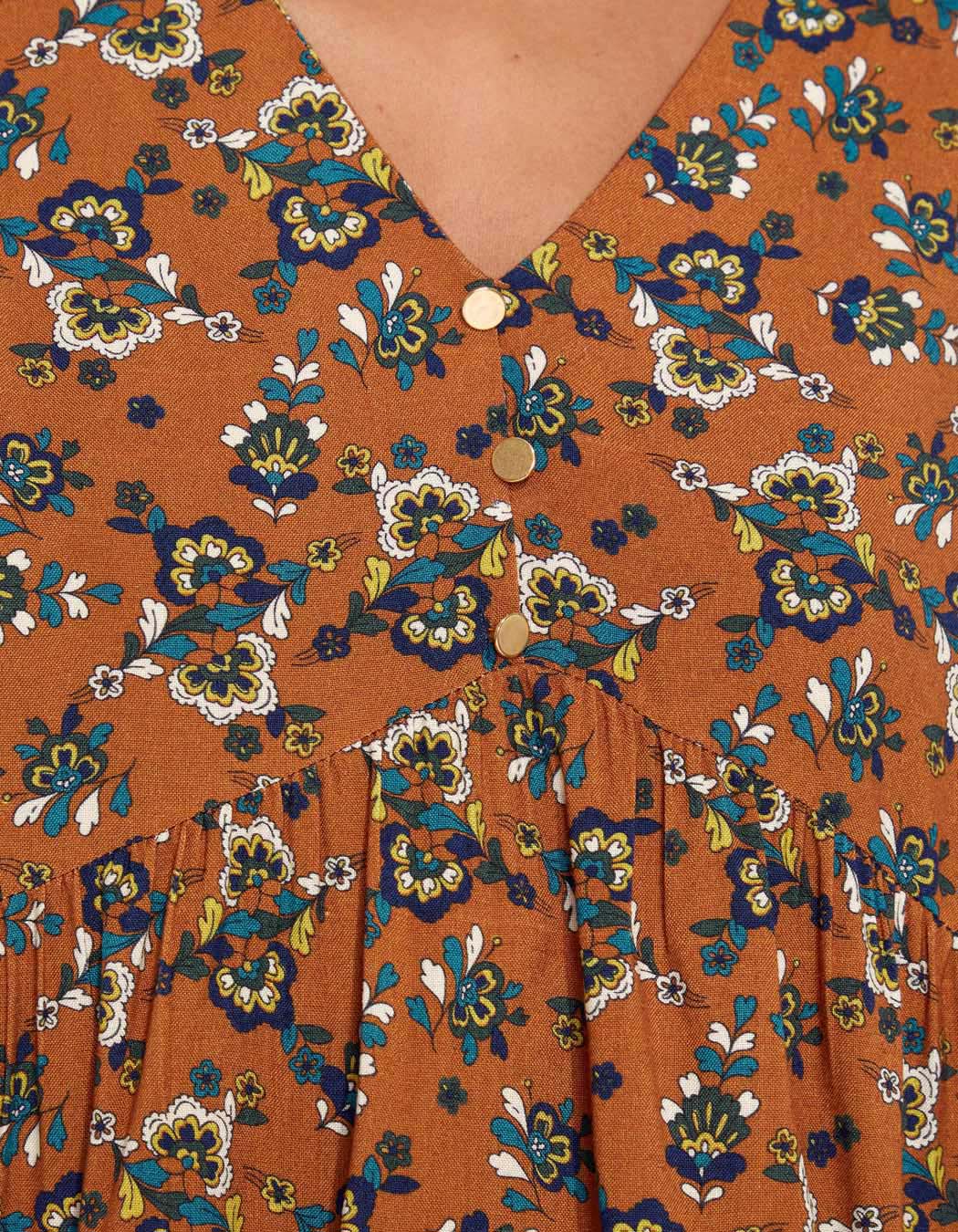 Blouse fluide evasée imprimée AMRITA