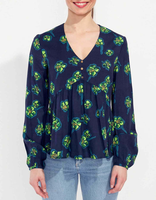 Blouse fluide evasée imprimée AMRITA