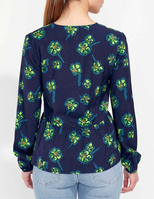 Blouse fluide evasée imprimée AMRITA