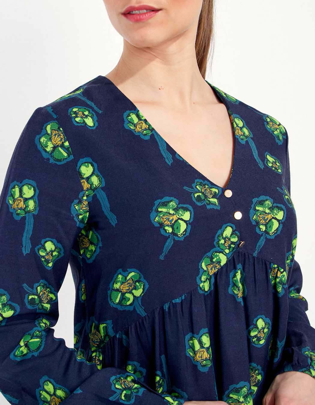 Blouse fluide evasée imprimée AMRITA