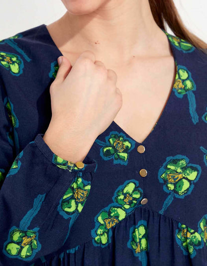 Blouse fluide evasée imprimée AMRITA
