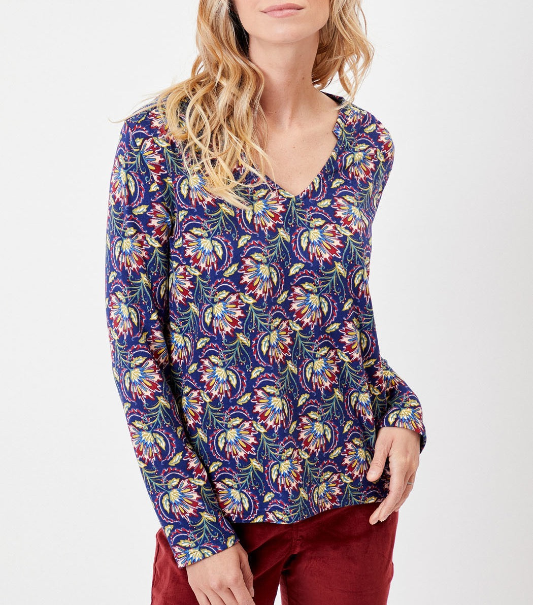 T-shirt col V imprimé ORVAR