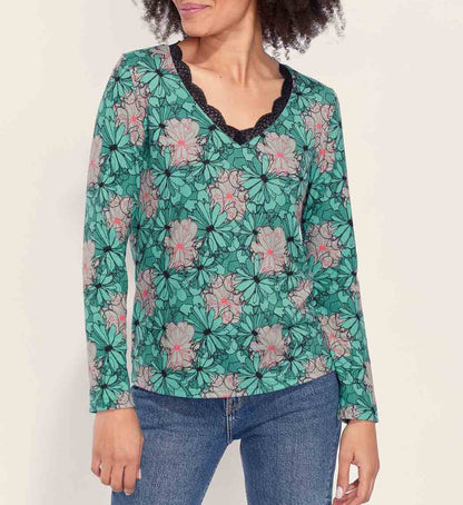 Top maille chaude dentelle TAMA
