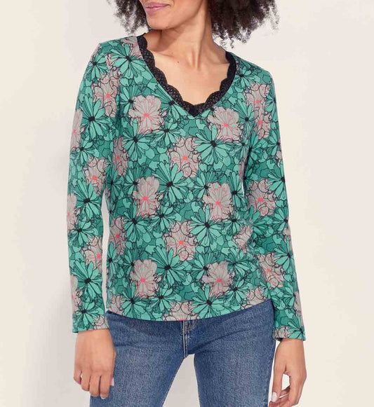 Top maille chaude dentelle TAMA