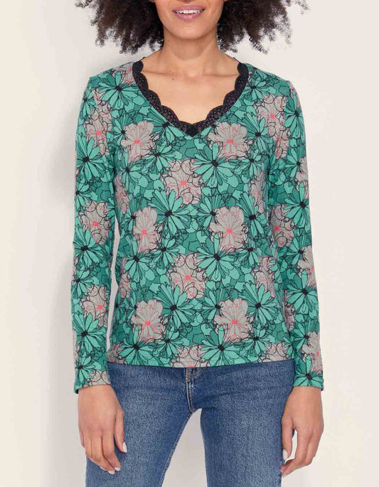 Top maille chaude dentelle TAMA