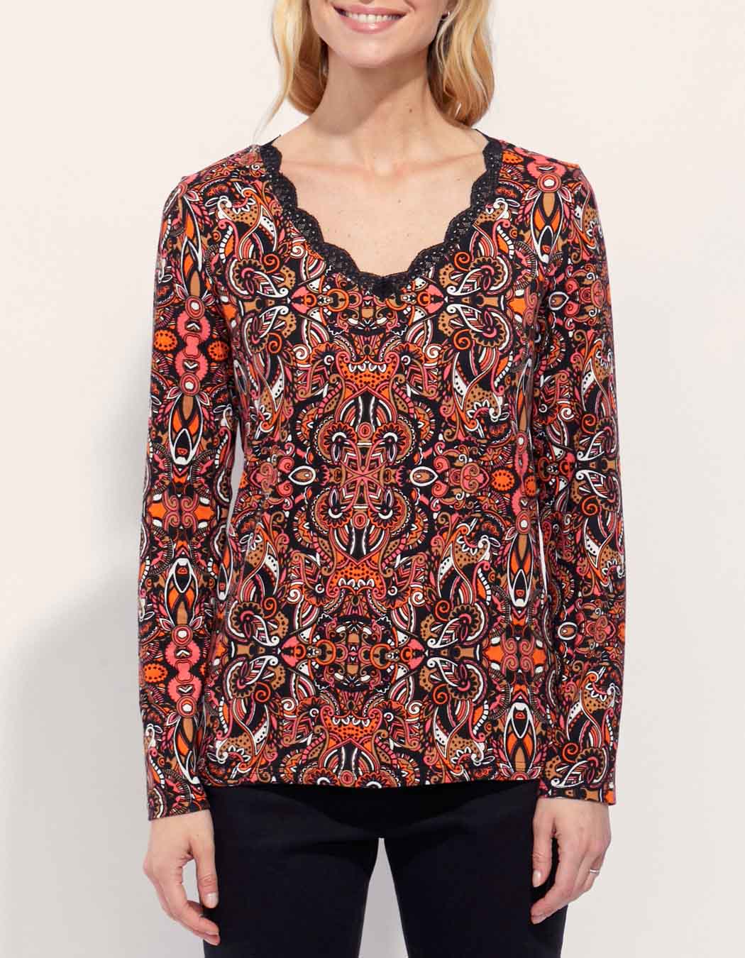 Top maille chaude dentelle TAMA