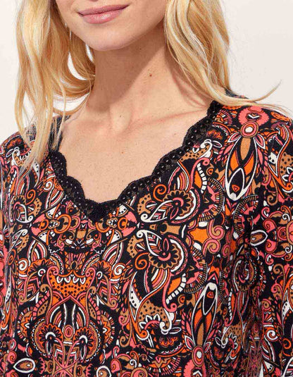 Top maille chaude dentelle TAMA
