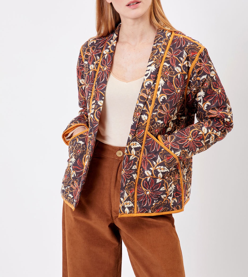 Veste Kimono Matelassée imprimée en coton MARELA