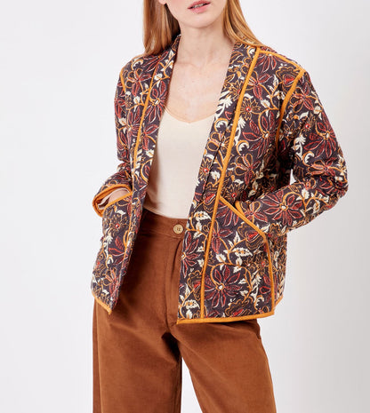 Veste Kimono Matelassée imprimée en coton MARELA