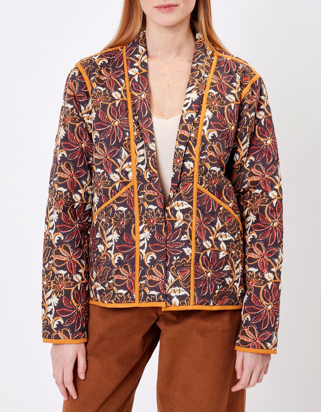 Veste Kimono Matelassée imprimée en coton MARELA