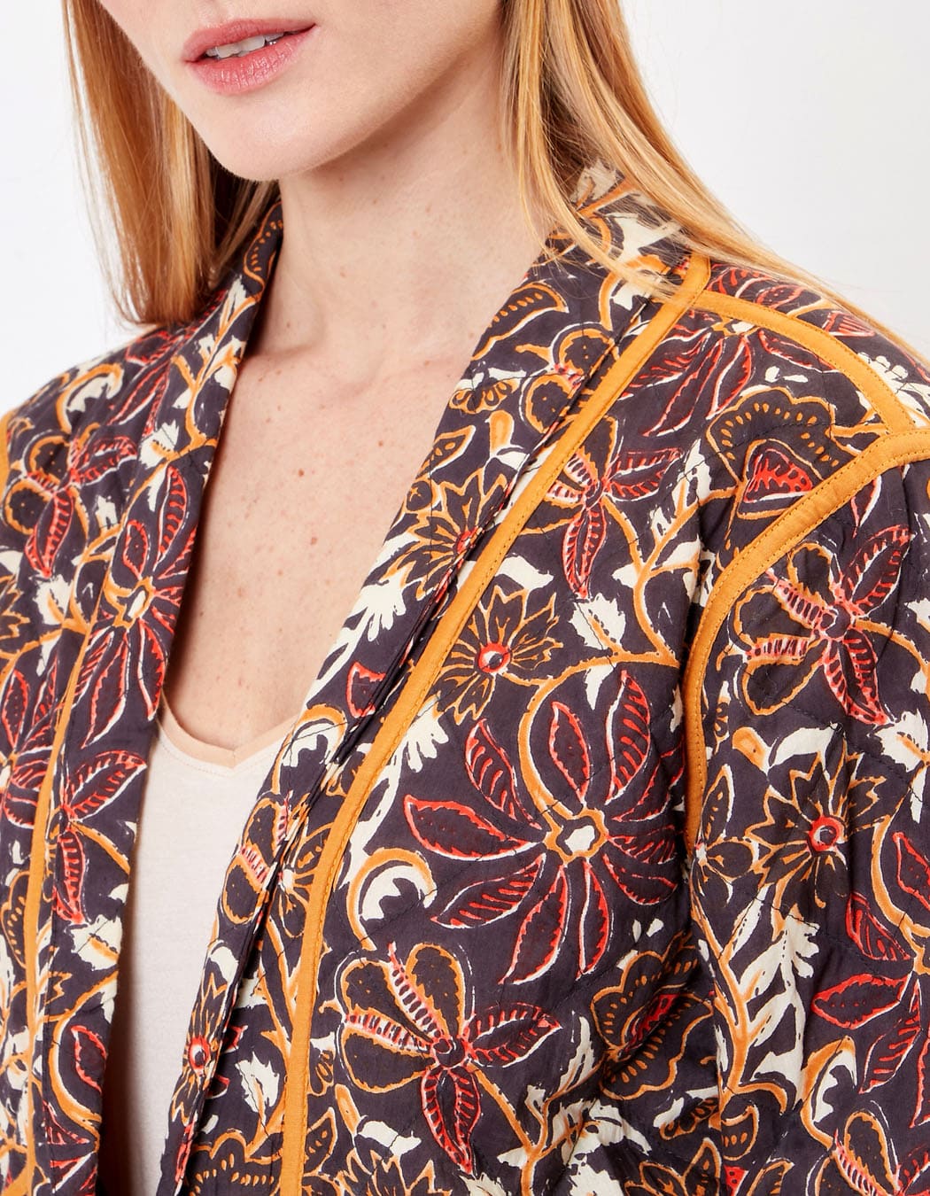 Veste Kimono Matelassée imprimée en coton MARELA