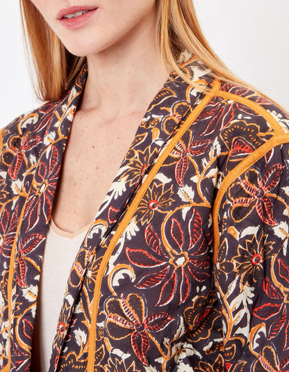 Veste Kimono Matelassée imprimée en coton MARELA