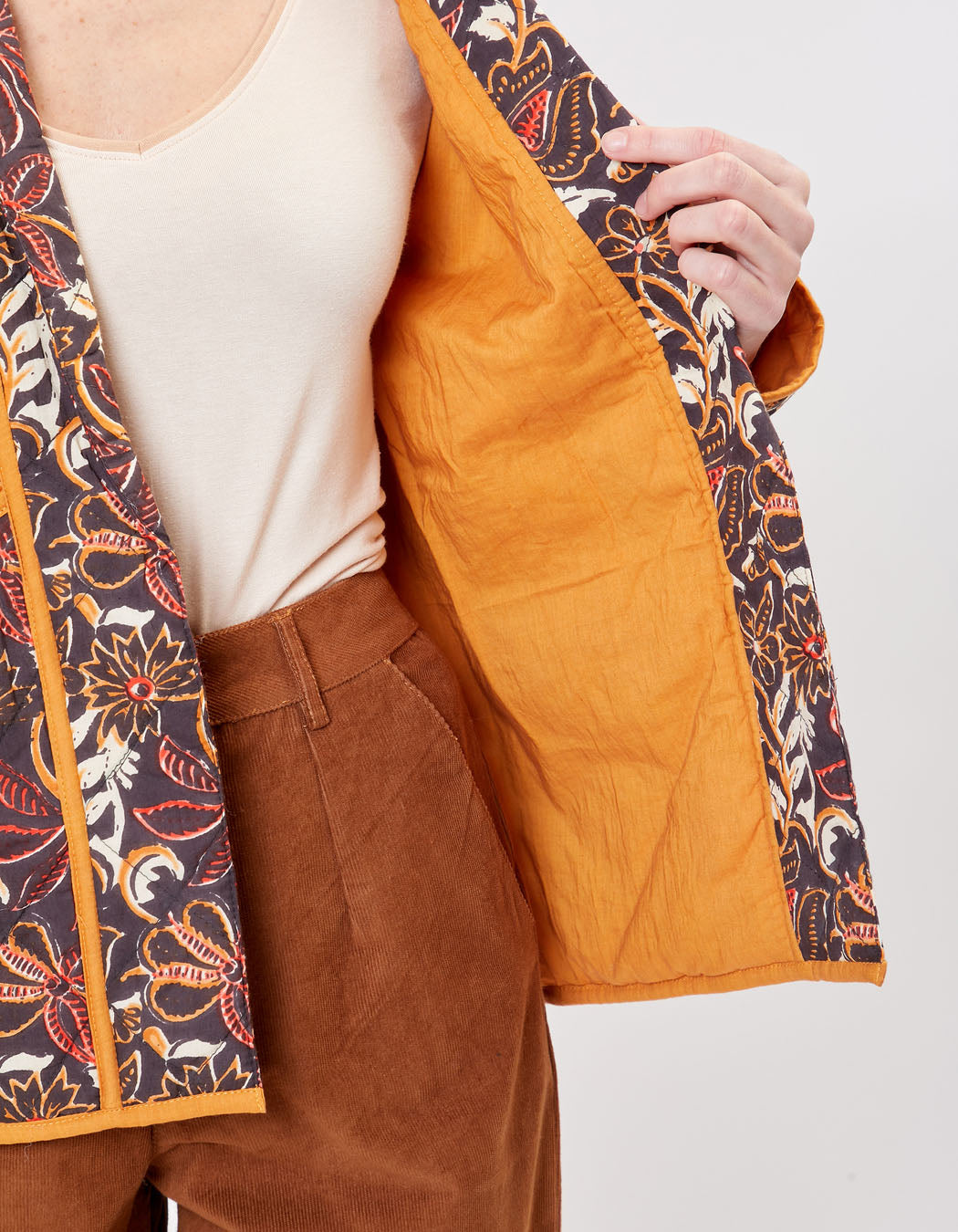 Veste Kimono Matelassée imprimée en coton MARELA