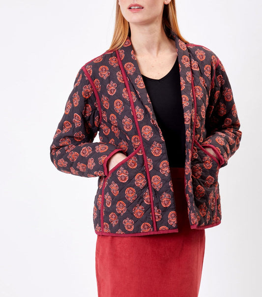 Veste Kimono Matelassée imprimée en coton MARELA