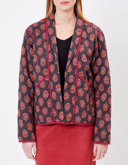 Veste Kimono Matelassée imprimée en coton MARELA