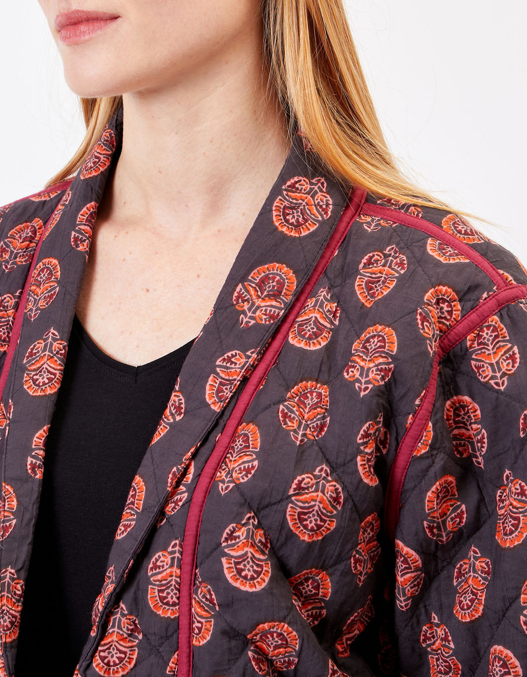 Veste Kimono Matelassée imprimée en coton MARELA