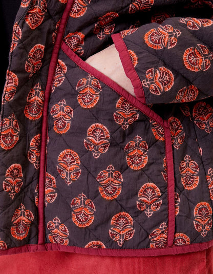 Veste Kimono Matelassée imprimée en coton MARELA