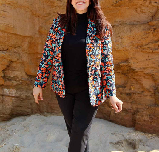 Veste blazer imprimée velours lisse ETAWA