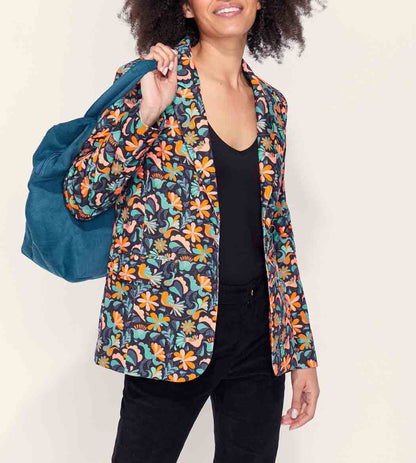 Veste blazer imprimée velours lisse ETAWA