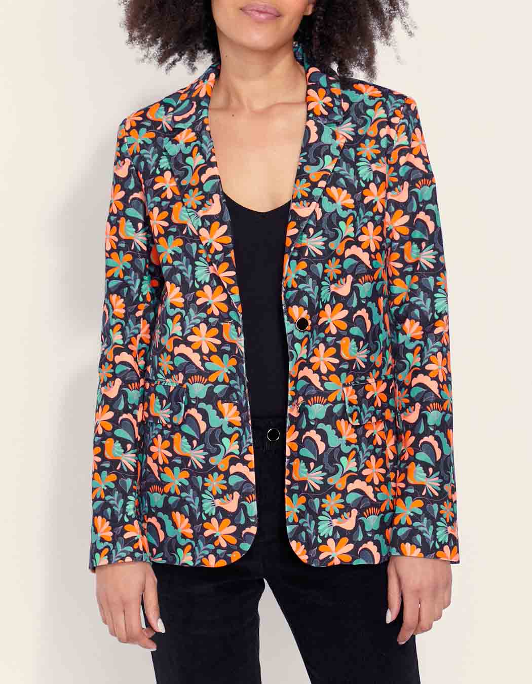 Veste blazer imprimée velours lisse ETAWA