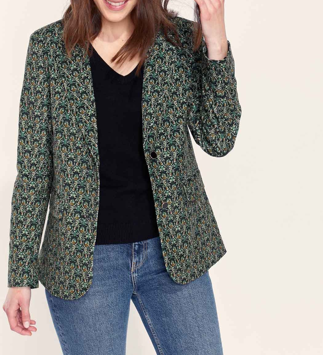 Veste blazer imprimée velours lisse ETAWA