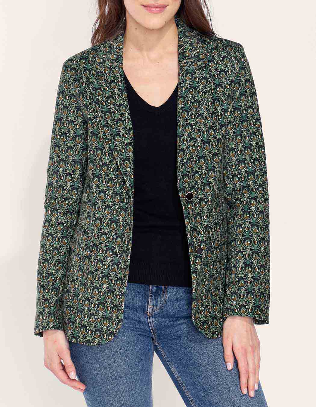 Veste blazer imprimée velours lisse ETAWA