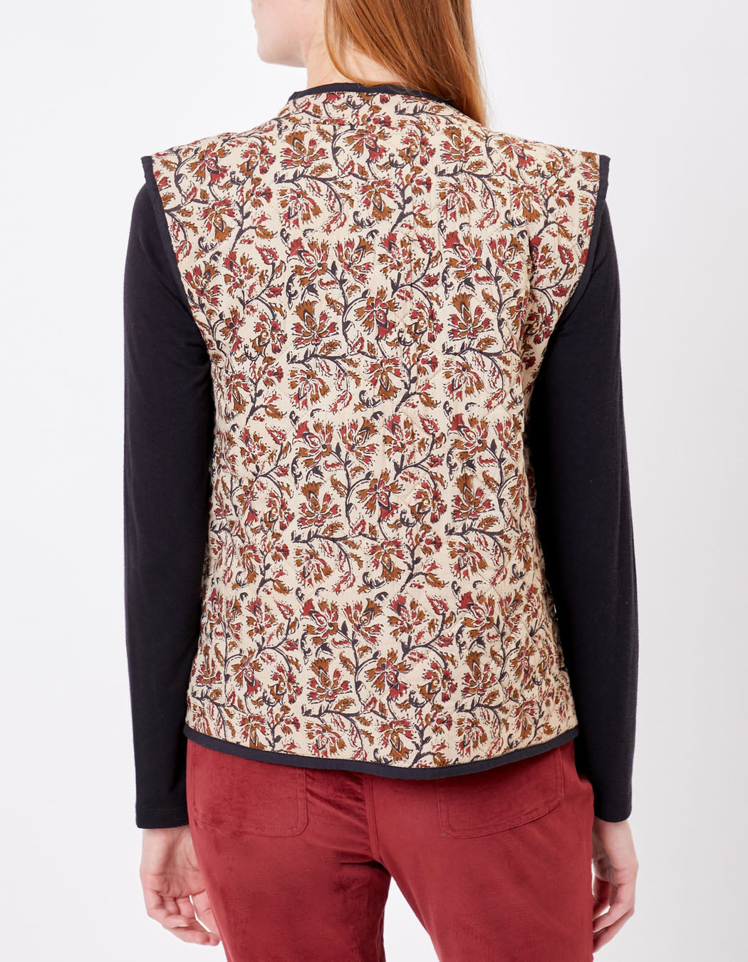 Veste sans manches réversible matelassée imprimée en coton GIA