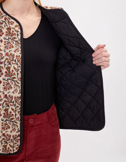 Veste sans manches réversible matelassée imprimée en coton GIA