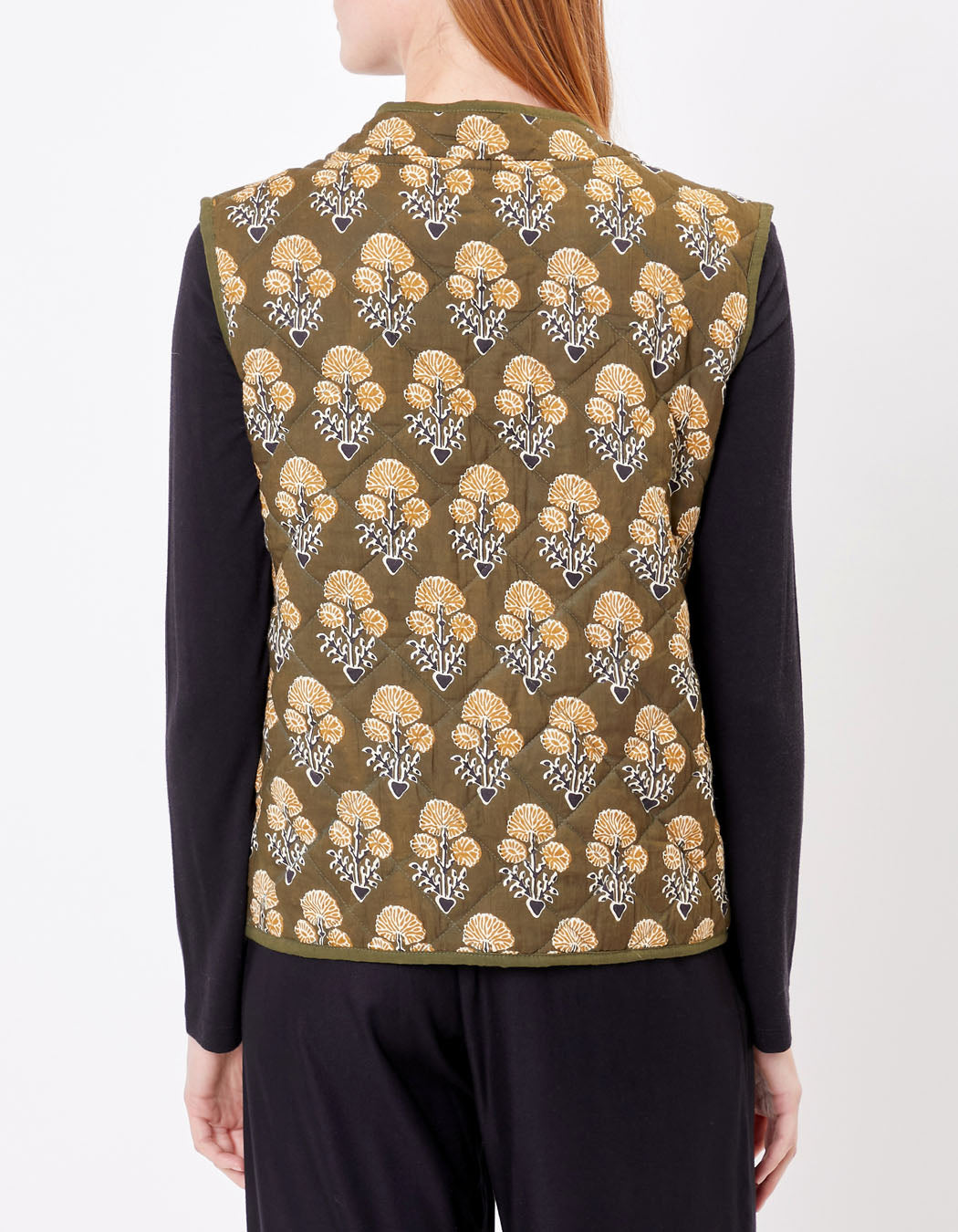 Veste sans manches réversible matelassée imprimée en coton GIA