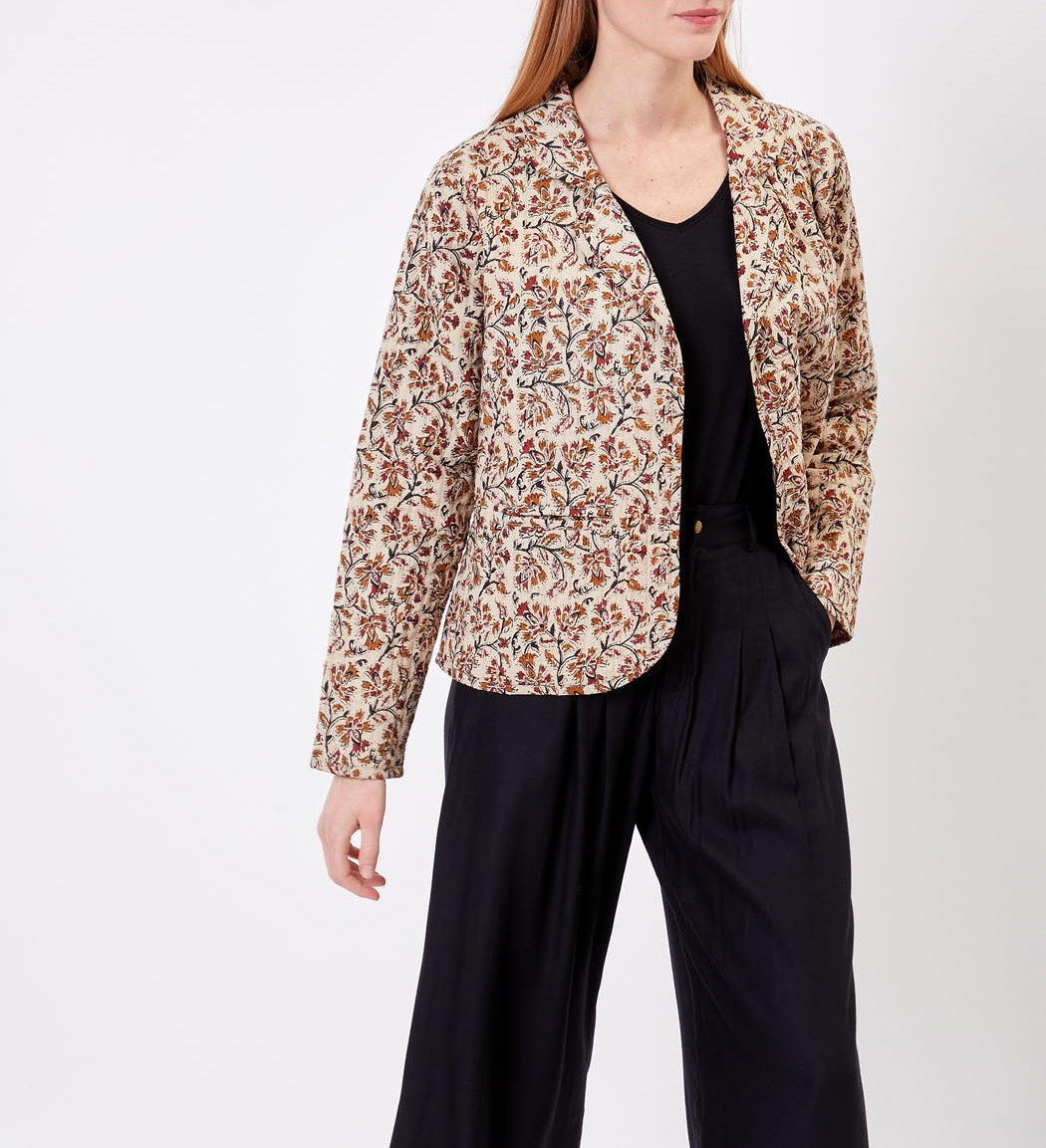 Veste Tailleur Matelassée imprimée en coton KAJA