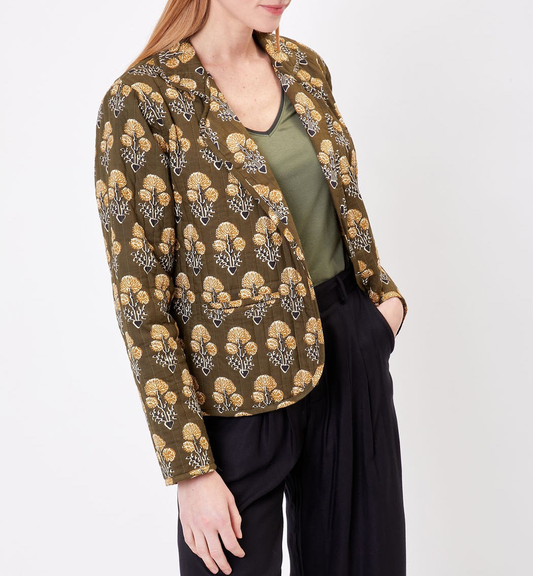 Veste Tailleur Matelassée imprimée en coton KAJA