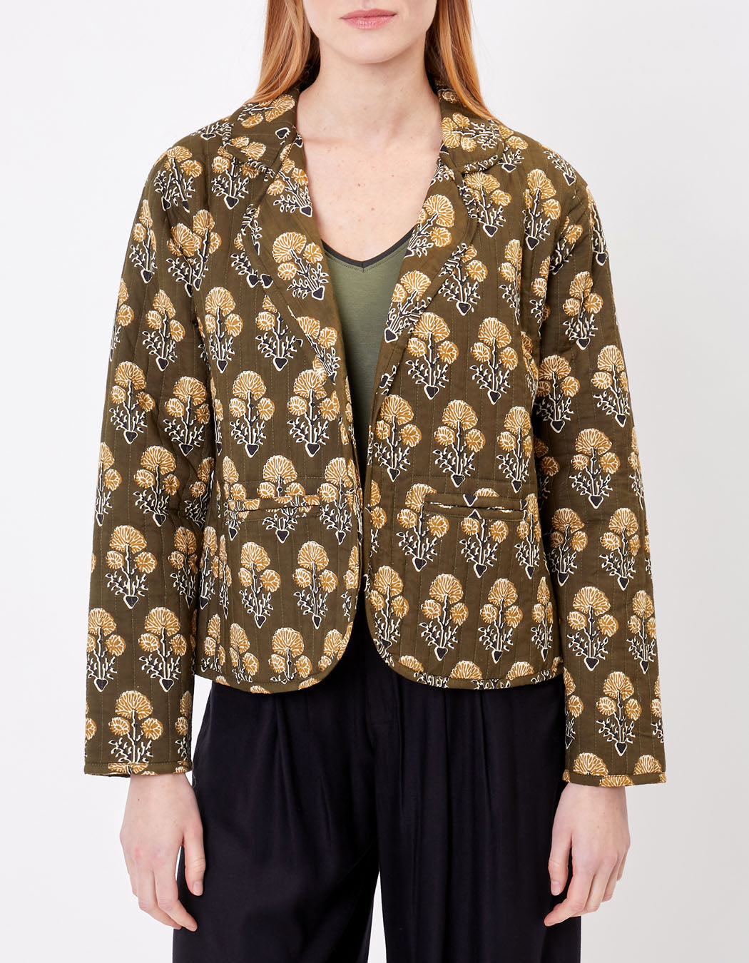 Veste Tailleur Matelassée imprimée en coton KAJA
