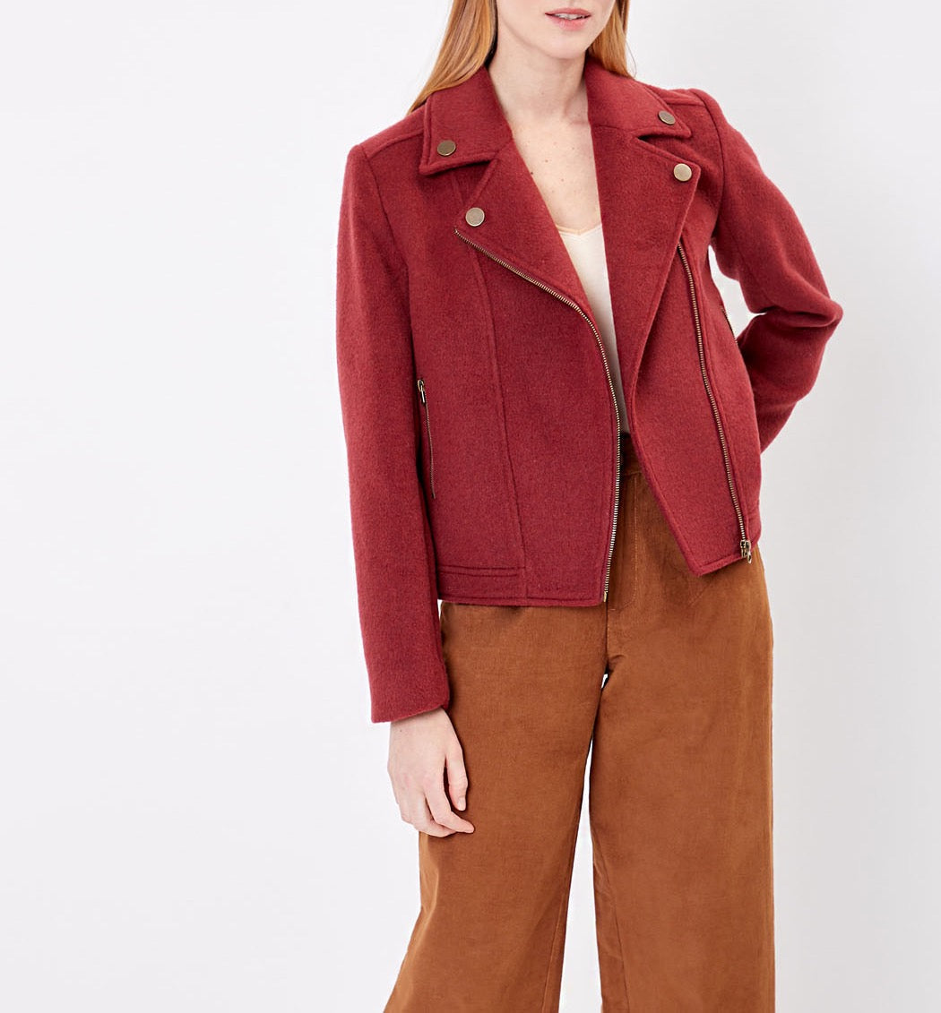 Veste perfecto uni lainage MAJDI