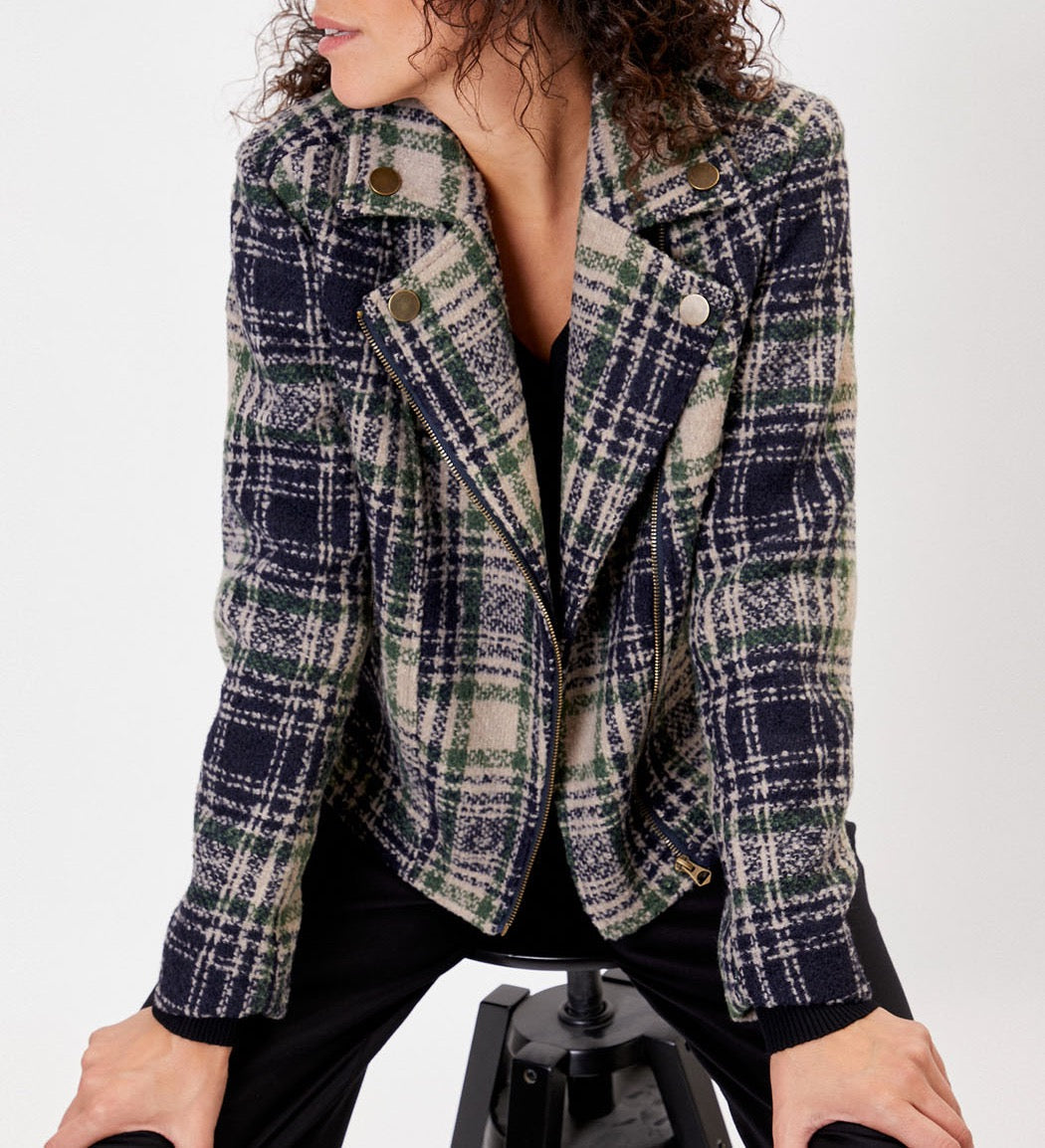 Veste  perfecto motif en lainage MAJDI