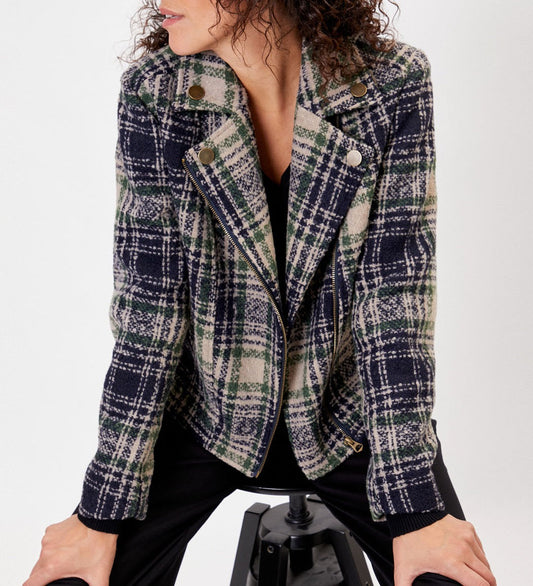 Veste  perfecto motif en lainage MAJDI