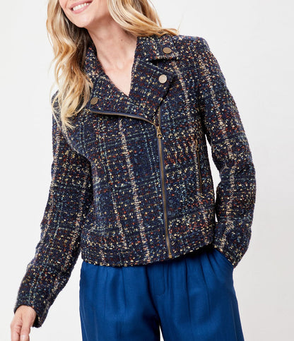 Veste  perfecto motif en lainage MAJDI